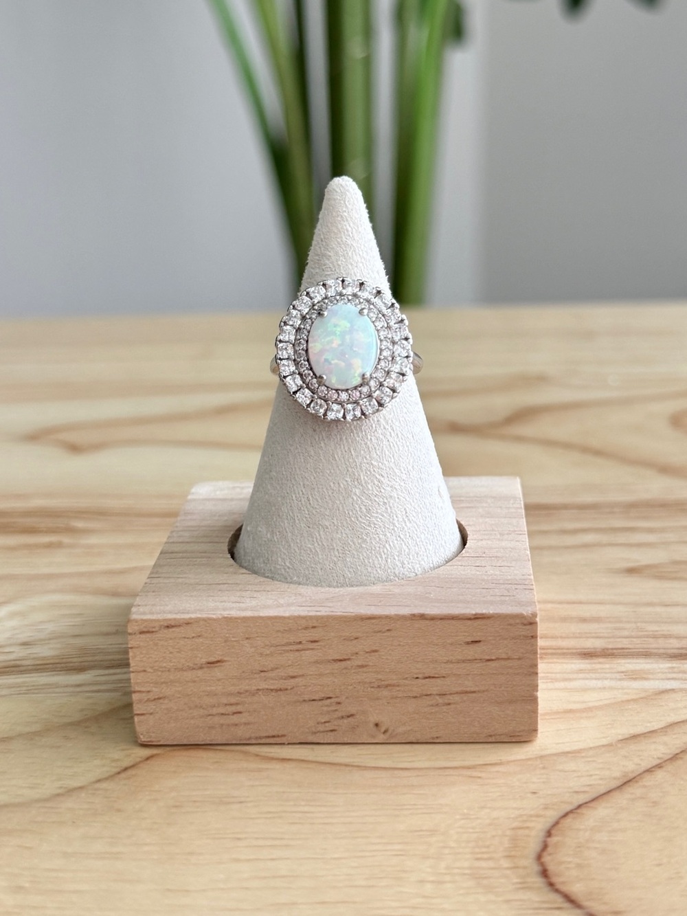 Ryze Party Oct Born to Shine Frosted Opal Ring Size 7 | .925 Sterling Silver